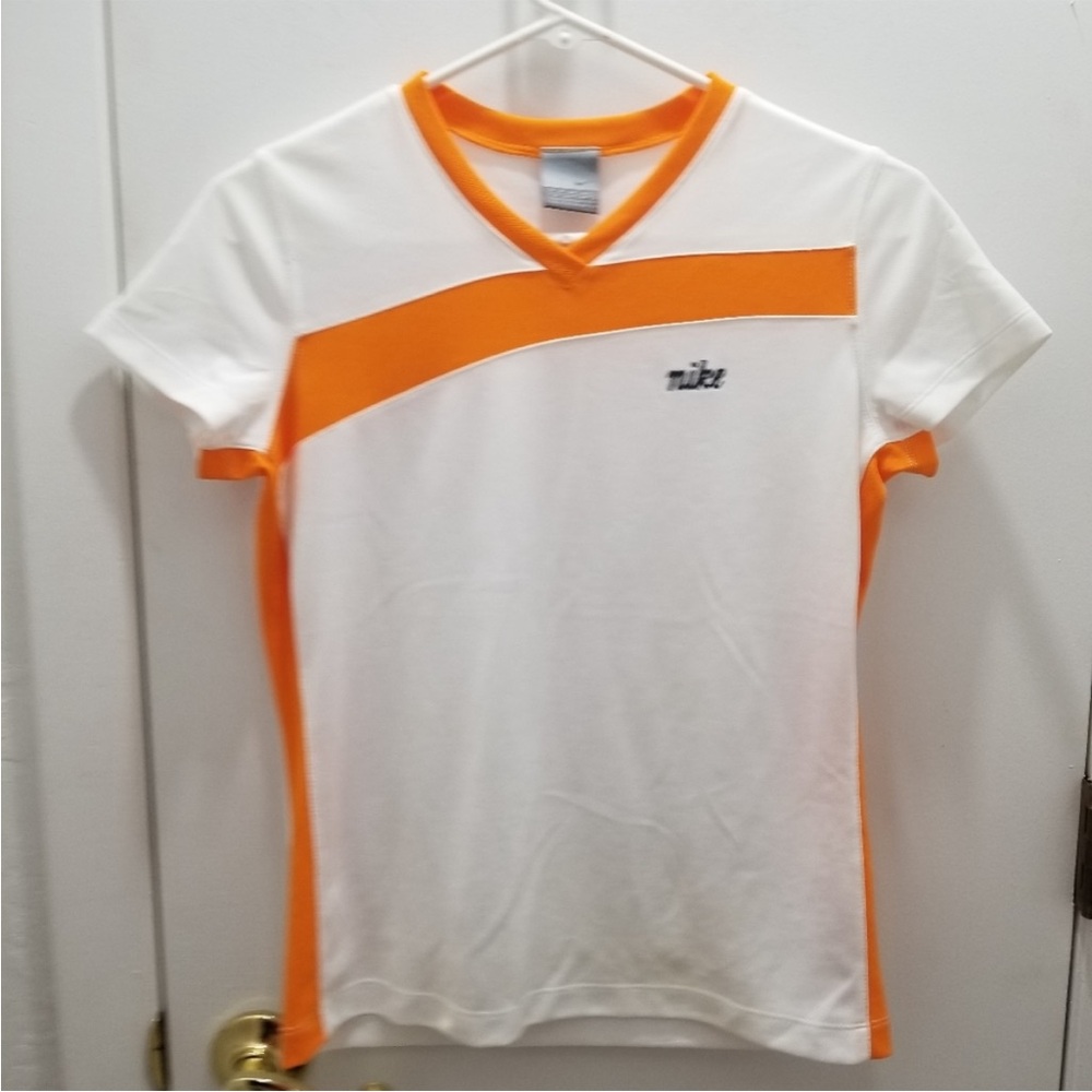 Nike Orange and White Tee/jersey